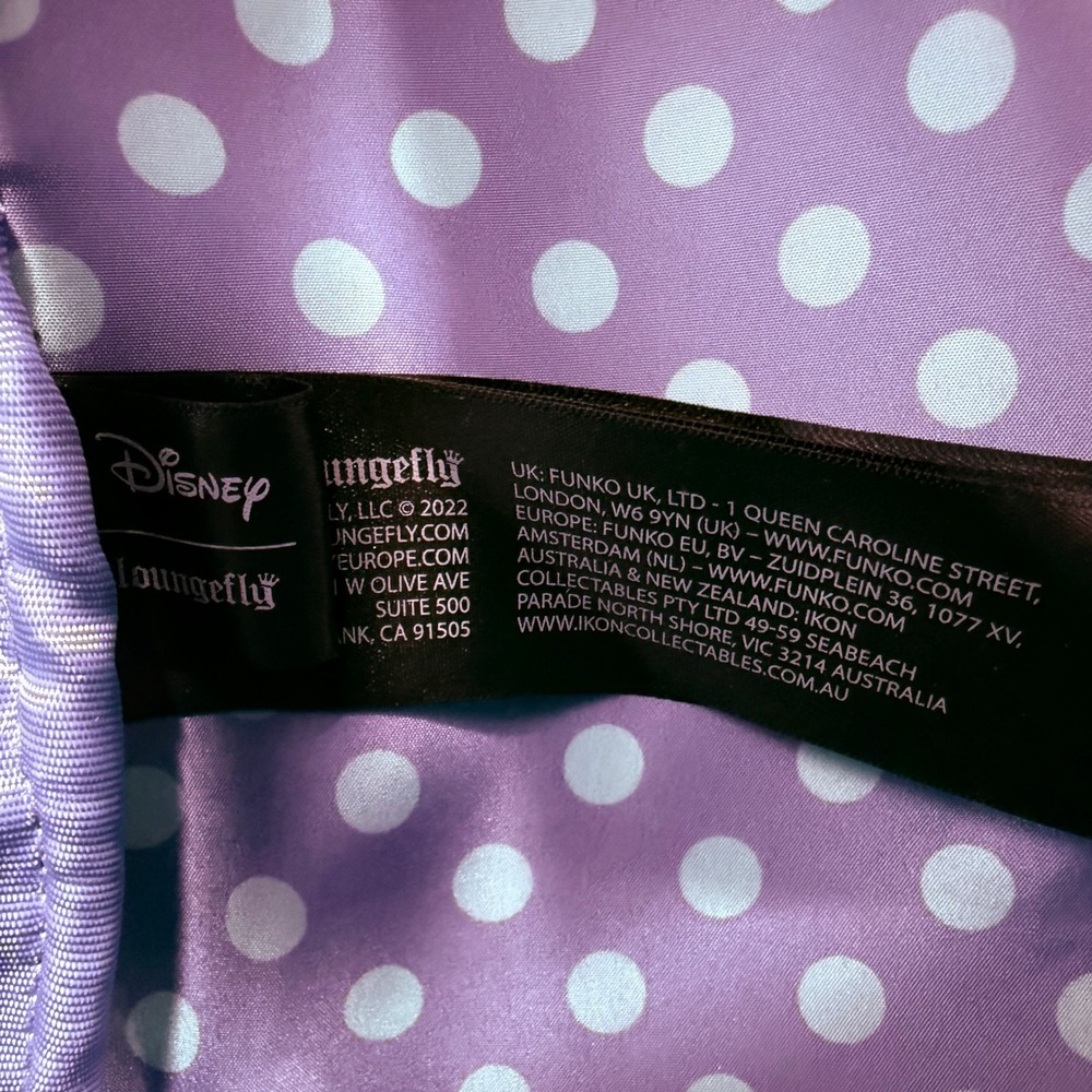 Loungefly Disney Minnie Mouse Lavender Purple Sequin Mini Backpack Bow 2022 - Picture 11 of 11